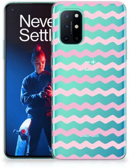 B2Ctelecom GSM Hoesje OnePlus 8T Bumper Hoesje Waves Roze