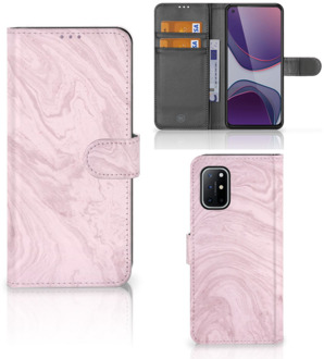 B2Ctelecom GSM Hoesje OnePlus 8T Flip Case Marble Pink