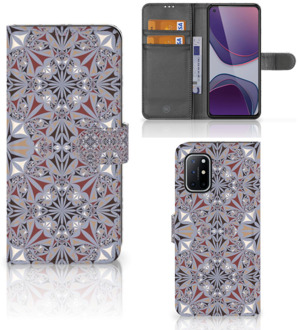 B2Ctelecom GSM Hoesje OnePlus 8T Flipcover Flower Tiles