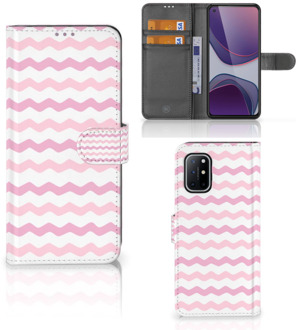 B2Ctelecom GSM Hoesje OnePlus 8T Hoesje ontwerpen Waves Roze