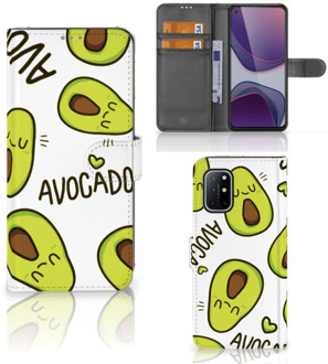 B2Ctelecom GSM Hoesje OnePlus 8T Mobiel Bookcase Valentijn Cadeautje Haar Avocado Singing