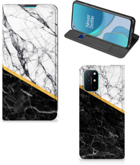 B2Ctelecom GSM Hoesje OnePlus 8T Mobiel Case Marble White Black