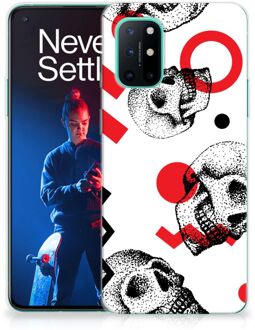 B2Ctelecom GSM Hoesje OnePlus 8T TPU Bumper Skull Red