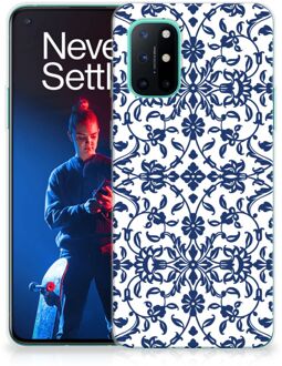 B2Ctelecom GSM Hoesje OnePlus 8T Trendy Telefoonhoesjes Flower Blue