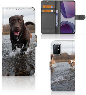 B2Ctelecom GSM Hoesje OnePlus 8T Wallet Book Case Honden Labrador