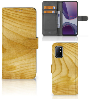 B2Ctelecom GSM Hoesje OnePlus 8T Wallet Book Case Licht Hout