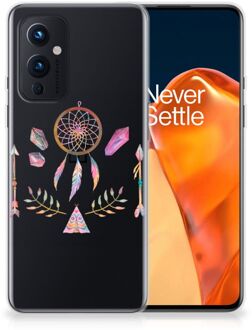 B2Ctelecom GSM Hoesje OnePlus 9 Bumper Hoesje Doorzichtig Boho Dreamcatcher