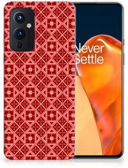 B2Ctelecom GSM Hoesje OnePlus 9 Hoesje met Tekst Batik Red