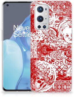 B2Ctelecom GSM Hoesje OnePlus 9 Pro Back Case TPU Siliconen Hoesje Angel Skull Red