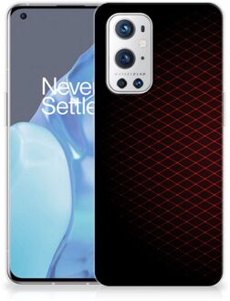 B2Ctelecom GSM Hoesje OnePlus 9 Pro Backcase TPU Siliconen Hoesje Geruit Rood