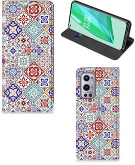 B2Ctelecom GSM Hoesje OnePlus 9 Pro Book Case met foto Tegels Kleur