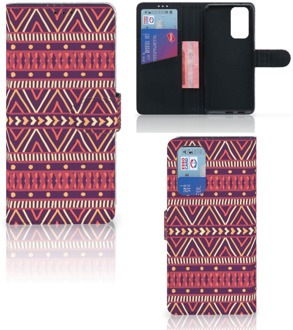 B2Ctelecom GSM Hoesje OnePlus 9 Pro Bookcase Aztec Purple