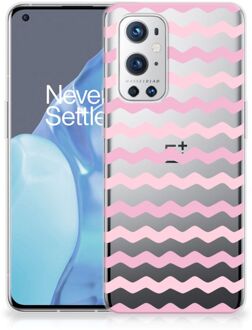 B2Ctelecom GSM Hoesje OnePlus 9 Pro Bumper Hoesje Waves Roze