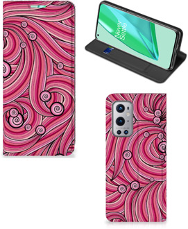 B2Ctelecom GSM Hoesje OnePlus 9 Pro Foto Hoesje ontwerpen Swirl Pink