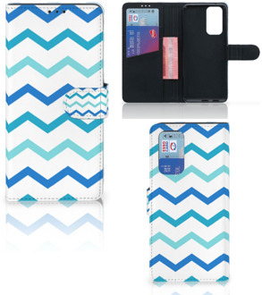 B2Ctelecom GSM Hoesje OnePlus 9 Pro Foto hoesje Zigzag Blauw