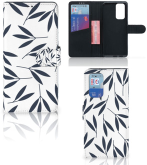 B2Ctelecom GSM Hoesje OnePlus 9 Pro Leuk Telefoonhoesje Leaves Blue