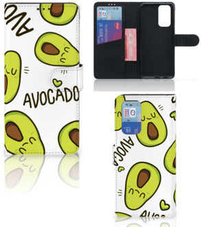 B2Ctelecom GSM Hoesje OnePlus 9 Pro Mobiel Bookcase Valentijn Cadeautje Haar Avocado Singing