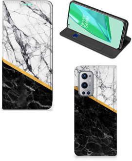 B2Ctelecom GSM Hoesje OnePlus 9 Pro Mobiel Case Marble White Black