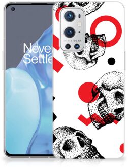 B2Ctelecom GSM Hoesje OnePlus 9 Pro TPU Bumper Skull Red