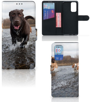 B2Ctelecom GSM Hoesje OnePlus 9 Pro Wallet Book Case Honden Labrador