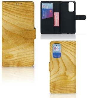 B2Ctelecom GSM Hoesje OnePlus 9 Pro Wallet Book Case Licht Hout