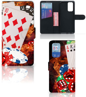 B2Ctelecom GSM Hoesje OnePlus 9 Pro Wallet Book Case Personaliseren Casino