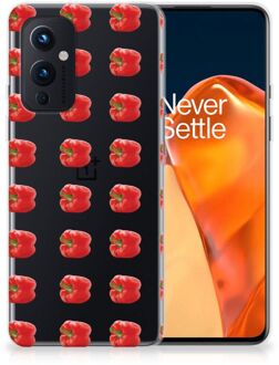 B2Ctelecom GSM Hoesje OnePlus 9 Smartphonehoesje Transparant Paprika Red