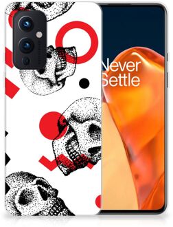 B2Ctelecom GSM Hoesje OnePlus 9 TPU Bumper Skull Red