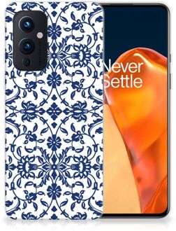 B2Ctelecom GSM Hoesje OnePlus 9 Trendy Telefoonhoesjes Flower Blue