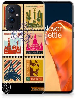 B2Ctelecom GSM Hoesje OnePlus 9 Trendy Telefoonhoesjes Postzegels