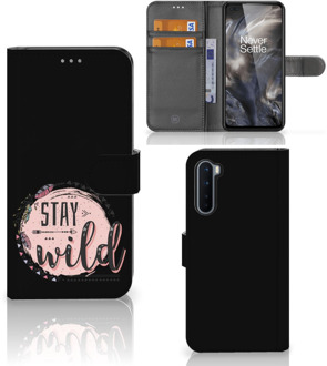 B2Ctelecom GSM Hoesje OnePlus Nord Book Case met Tekst Boho Stay Wild