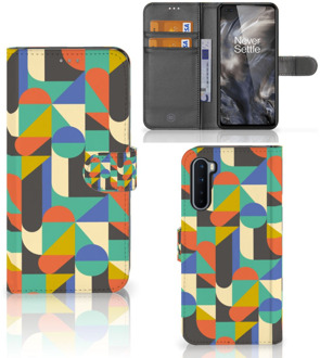 B2Ctelecom GSM Hoesje OnePlus Nord Bookcase Funky Retro