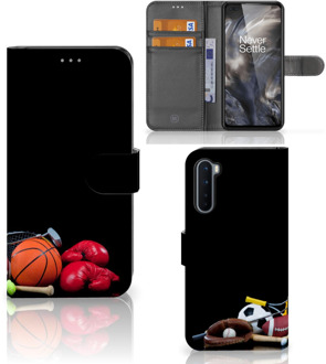 B2Ctelecom GSM Hoesje OnePlus Nord Bookcover Ontwerpen Voetbal, Tennis, Boxing… Sports