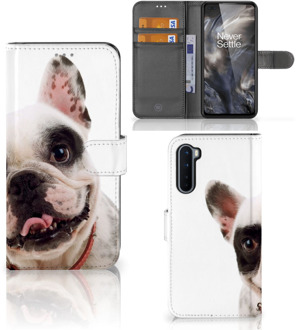 B2Ctelecom GSM Hoesje OnePlus Nord Bookstyle Case Franse Bulldog