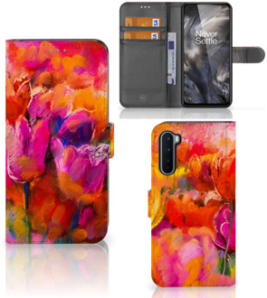 B2Ctelecom GSM Hoesje OnePlus Nord Cover met Tekst Tulips