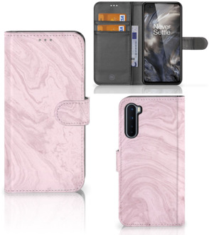 B2Ctelecom GSM Hoesje OnePlus Nord Flip Case Marble Pink