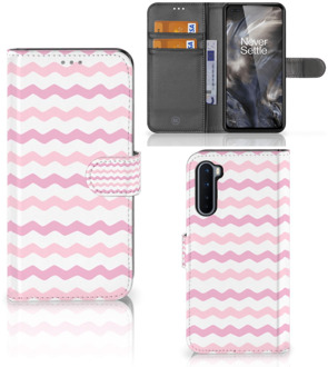 B2Ctelecom GSM Hoesje OnePlus Nord Hoesje ontwerpen Waves Roze