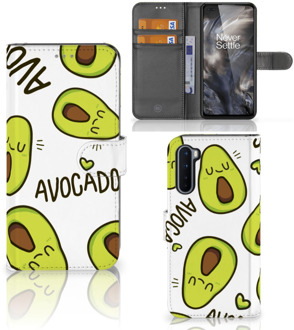 B2Ctelecom GSM Hoesje OnePlus Nord Mobiel Bookcase Valentijn Cadeautje Haar Avocado Singing