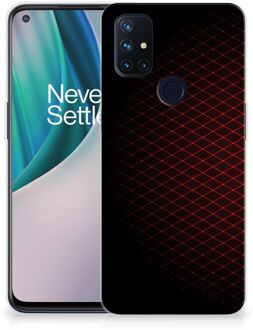 B2Ctelecom GSM Hoesje OnePlus Nord N10 5G Backcase TPU Siliconen Hoesje Geruit Rood