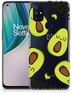 B2Ctelecom GSM Hoesje OnePlus Nord N10 5G Backcase TPU Siliconen Hoesje Transparant Avocado Singing