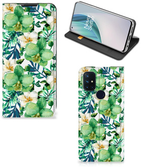 B2Ctelecom GSM Hoesje OnePlus Nord N10 5G Bookcase Cover Orchidee Groen