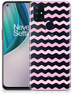 B2Ctelecom GSM Hoesje OnePlus Nord N10 5G Bumper Hoesje Waves Roze