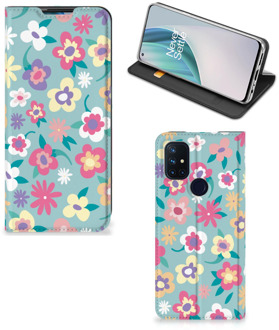 B2Ctelecom GSM Hoesje OnePlus Nord N10 5G Fotohoesje ontwerpen Flower Power