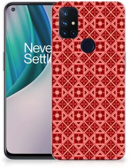 B2Ctelecom GSM Hoesje OnePlus Nord N10 5G Hoesje met Tekst Batik Red