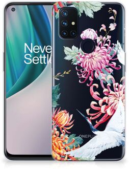 B2Ctelecom GSM Hoesje OnePlus Nord N10 5G Smartphonehoesje Customize Bird Flowers