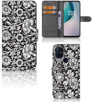 B2Ctelecom GSM Hoesje OnePlus Nord N10 Beschermhoes Black Flowers