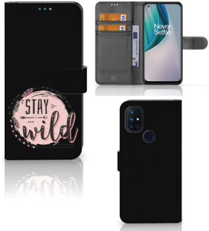 B2Ctelecom GSM Hoesje OnePlus Nord N10 Book Case met Tekst Boho Stay Wild