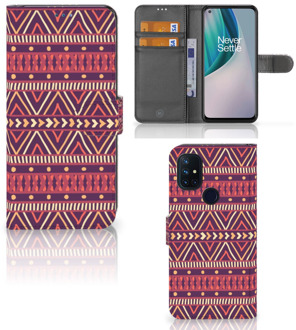 B2Ctelecom GSM Hoesje OnePlus Nord N10 Bookcase Aztec Purple