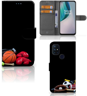 B2Ctelecom GSM Hoesje OnePlus Nord N10 Bookcover Ontwerpen Voetbal, Tennis, Boxing… Sports