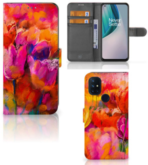 B2Ctelecom GSM Hoesje OnePlus Nord N10 Cover met Tekst Tulips